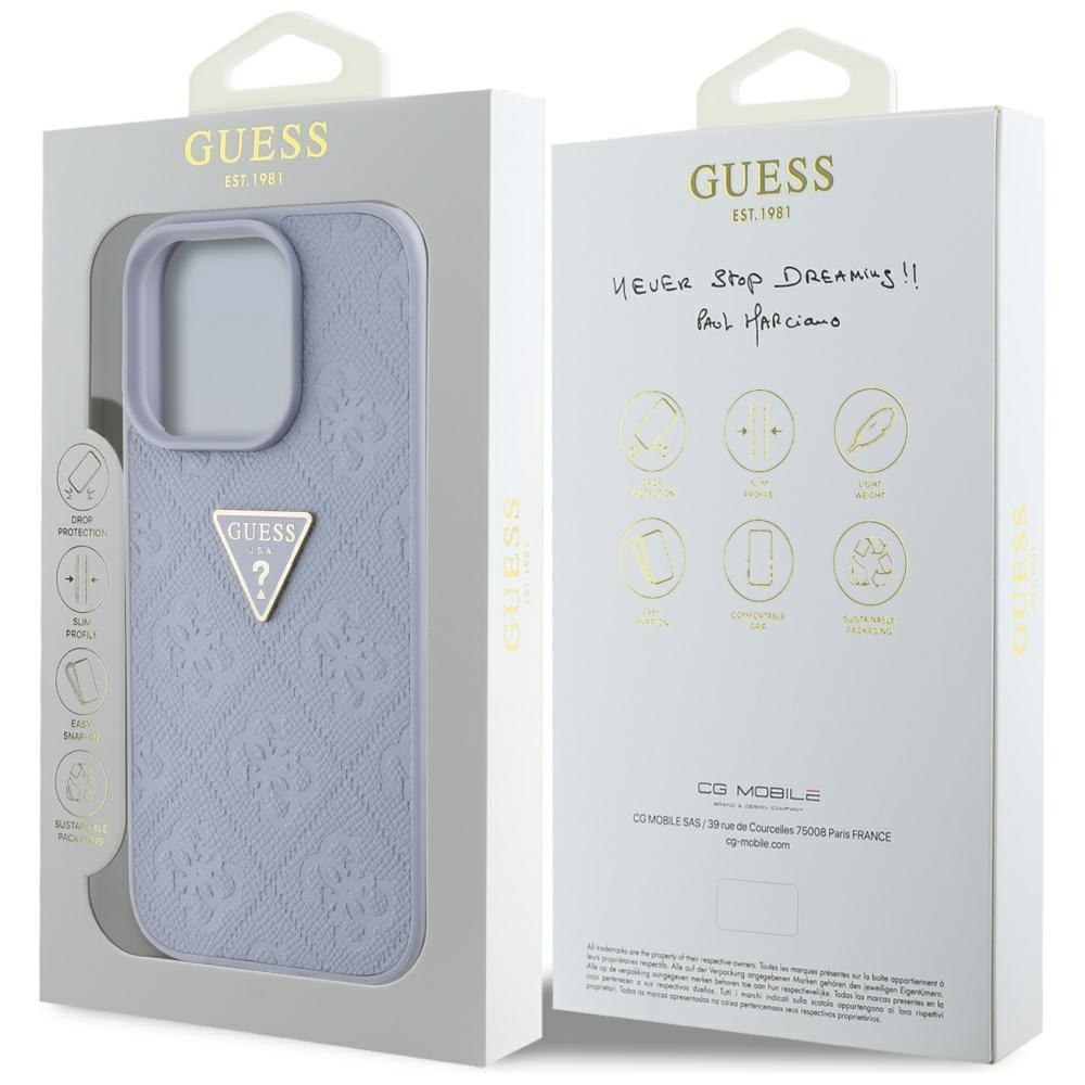 Etui Guess Hot Stamp 4G Pattern Triangle Metal Logo do iPhone 16 Pro Max